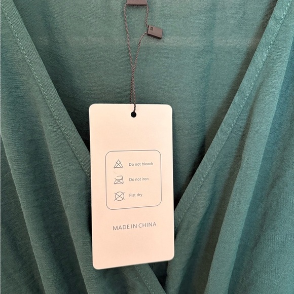 Women’s Summer Wrap V Neck Dress - Dark Green - Size XL - Picture 4 of 9